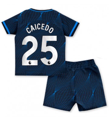 Maillot de foot Chelsea Moises Caicedo #25 Extérieur enfant 2023-24 Manches Courte (+ pantalon court)